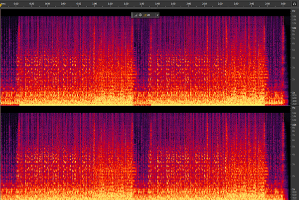 Spectrum of lossy format MP3