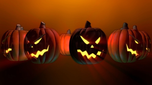 Halloween Evil Pumpkins Spin Loop
